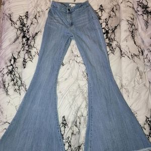 High waisted bell bottom jeans